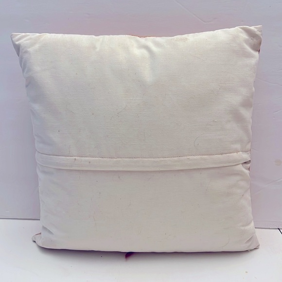 Embroidered Handcrafted Beautiful Pillow Violets Pansy Lace - Picture 5 of 7